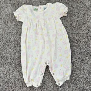 Sesame Street Vintage Baby Girl Romper 3-6 Months Pink Sheep Cotton One Piece